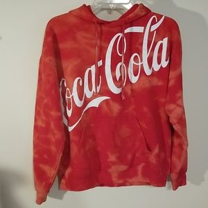 Coca Cola bleach dyed hoodie size Large